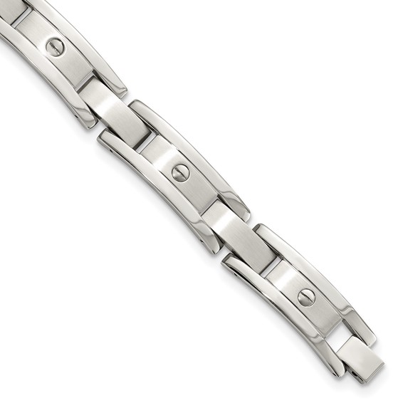 "Chisel Stainless Steel Brushed and Polished 8.25 inch Bracelet, Money Clip and Key Ring Set "