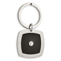 Chisel Stainless Steel Brushed and Polished Black Enamel and CZ Key Ring, Money Clip, Cuff Link and Tie Bar Boxed Set view 2