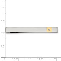 Chisel Stainless Steel Polished Yellow IP-plated.03 Carat Diamond Tie Bar view 4