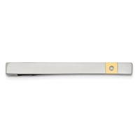Chisel Stainless Steel Polished Yellow IP-plated.03 Carat Diamond Tie Bar view 1