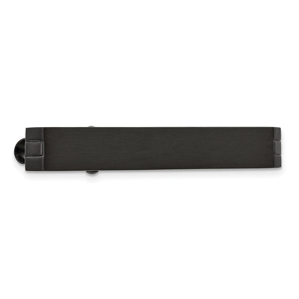 Chisel Stainless Steel Brushed Black IP-plated Tie Bar