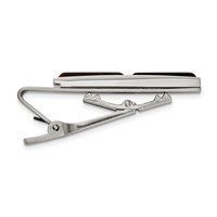 Chisel Stainless Steel Brushed and Polished Tiger's Eye Tie Bar view 2