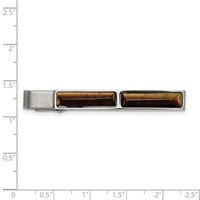 Chisel Stainless Steel Brushed and Polished Tiger's Eye Tie Bar view 3