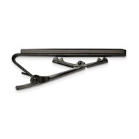 Chisel Stainless Steel Polished Gun Metal IP-plated with Carbon Fiber Inlay Tie Bar view 2