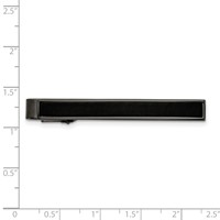 Chisel Stainless Steel Polished Gun Metal IP-plated with Carbon Fiber Inlay Tie Bar view 3