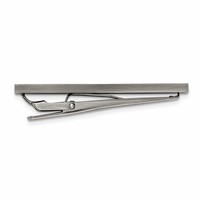 Chisel Stainless Steel Antiqued White Bronze Plated and Brown IP-plated Tie Bar view 2