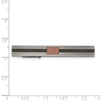Chisel Stainless Steel Antiqued White Bronze Plated and Brown IP-plated Tie Bar view 3
