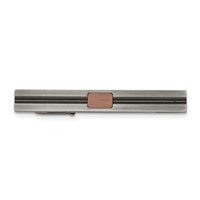 Chisel Stainless Steel Antiqued White Bronze Plated and Brown IP-plated Tie Bar view 1