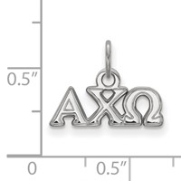Sterling Silver Rhodium-plated LogoArt Alpha Chi Omega Sorority Greek Letters Extra Small Pendant view 2