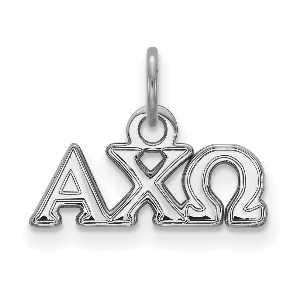 Sterling Silver Rhodium-plated LogoArt Alpha Chi Omega Sorority Greek Letters Extra Small Pendant