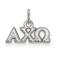 Sterling Silver Rhodium-plated LogoArt Alpha Chi Omega Sorority Greek Letters Extra Small Pendant view 1