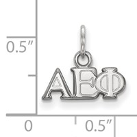 Sterling Silver Rhodium-plated LogoArt Alpha Epsilon Phi Sorority Greek Letters Extra Small Pendant view 2