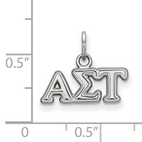 Sterling Silver Rhodium-plated LogoArt Alpha Sigma Tau Sorority Greek Letters Extra Small Pendant view 2