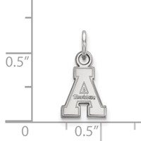 Sterling Silver Rhodium-plated LogoArt Appalachian State University Extra Small Pendant view 2