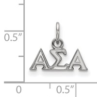 Sterling Silver Rhodium-plated LogoArt Alpha Sigma Alpha Sorority Greek Letters Extra Small Pendant view 2
