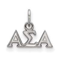 Sterling Silver Rhodium-plated LogoArt Alpha Sigma Alpha Sorority Greek Letters Extra Small Pendant view 1