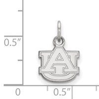 Sterling Silver Rhodium-plated LogoArt Auburn University A-u Extra Small Pendant view 2