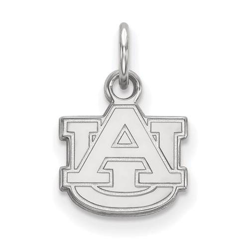 Sterling Silver Rhodium-plated LogoArt Auburn University A-u Extra Small Pendant
