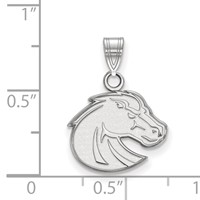 Sterling Silver Rhodium-plated LogoArt Boise State University Bronco Small Pendant view 2