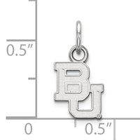 Sterling Silver Rhodium-plated LogoArt Baylor University Bears Extra Small Pendant view 3