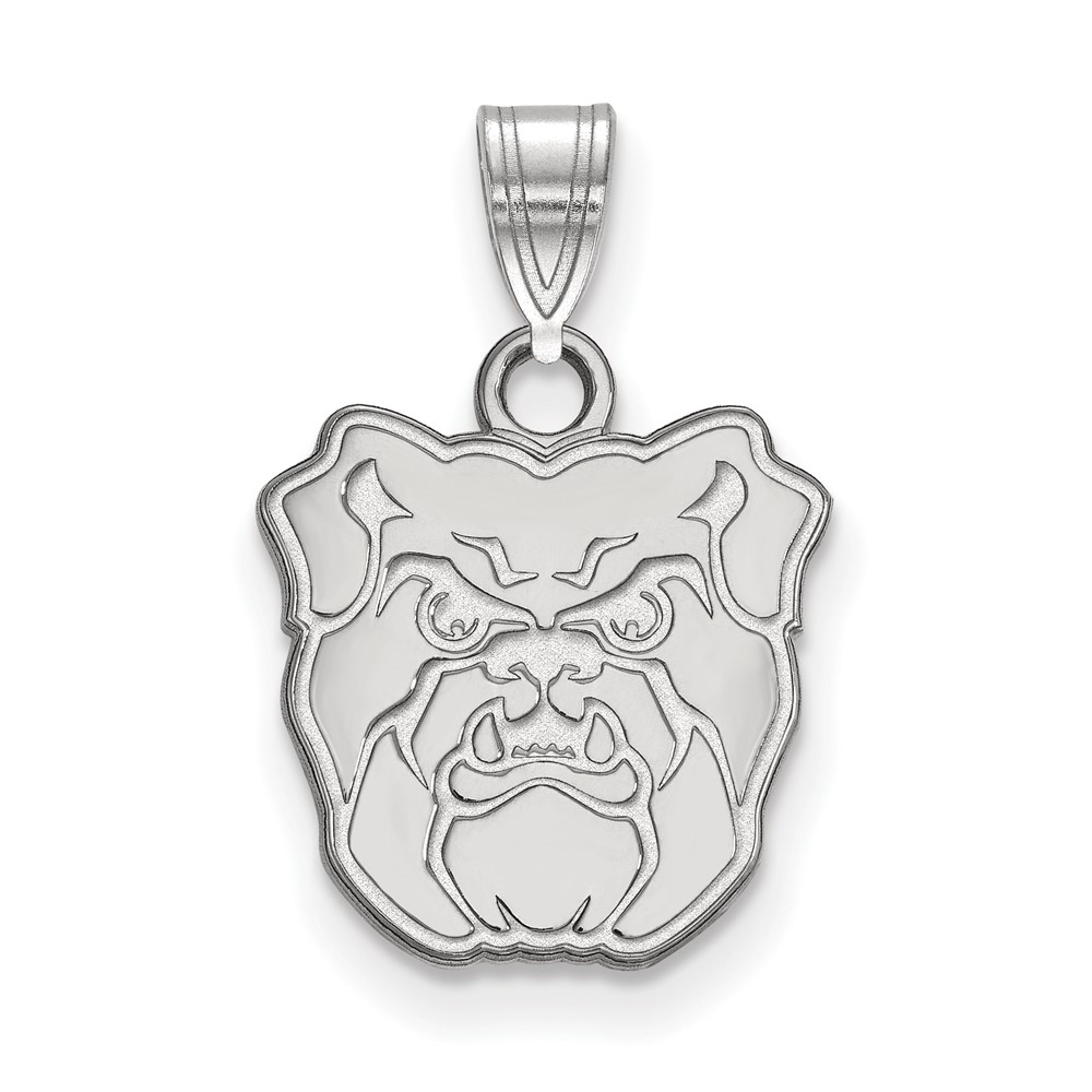 Sterling Silver Rhodium-plated LogoArt Butler University Bulldog Small Pendant