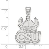 Sterling Silver Rhodium-plated LogoArt Cleveland State University Large Pendant view 2