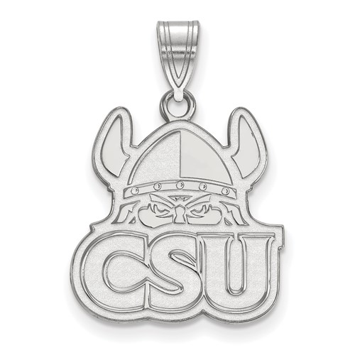 Sterling Silver Rhodium-plated LogoArt Cleveland State University Large Pendant