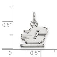 Sterling Silver Rhodium-plated LogoArt Central Michigan University Letter C Extra Small Pendant view 2