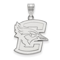 Sterling Silver Rhodium-plated LogoArt Creighton University Bluejay Large Pendant view 1