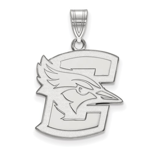 Sterling Silver Rhodium-plated LogoArt Creighton University Bluejay Large Pendant