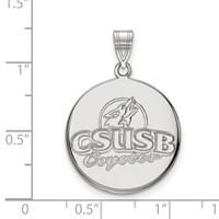Sterling Silver Rhodium-plated LogoArt California State University San Bernardino Coyotes Large Disc Pendant view 2