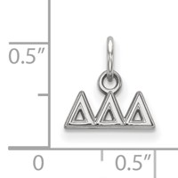 Sterling Silver Rhodium-plated LogoArt Delta Delta Delta Sorority Greek Letters Extra Small Pendant view 2