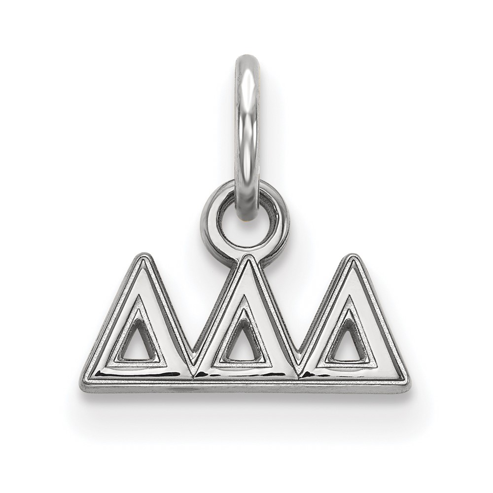 Sterling Silver Rhodium-plated LogoArt Delta Delta Delta Sorority Greek Letters Extra Small Pendant