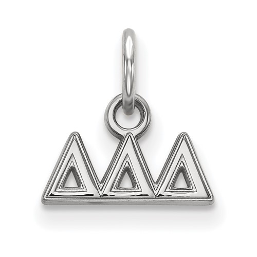Sterling Silver Rhodium-plated LogoArt Delta Delta Delta Sorority Greek Letters Extra Small Pendant