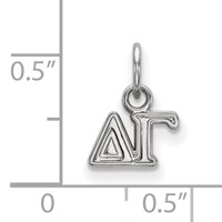 Sterling Silver Rhodium-plated LogoArt Delta Gamma Sorority Greek Letters Extra Small Pendant view 2