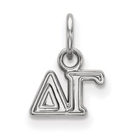 Sterling Silver Rhodium-plated LogoArt Delta Gamma Sorority Greek Letters Extra Small Pendant view 1