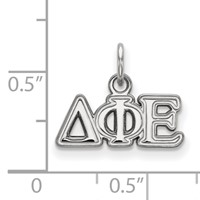 Sterling Silver Rhodium-plated LogoArt Delta Phi Epsilon Sorority Greek Letters Extra Small Pendant view 2