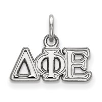 Sterling Silver Rhodium-plated LogoArt Delta Phi Epsilon Sorority Greek Letters Extra Small Pendant view 1