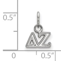 Sterling Silver Rhodium-plated LogoArt Delta Zeta Sorority Greek Letters Extra Small Pendant view 2