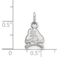 Sterling Silver Rhodium-plated LogoArt East Carolina University Pirate Extra Small Pendant view 2