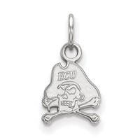 Sterling Silver Rhodium-plated LogoArt East Carolina University Pirate Extra Small Pendant view 1