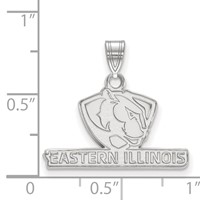 Sterling Silver Rhodium-plated LogoArt Eastern Illinois University Small Pendant view 2