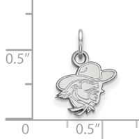 Sterling Silver Rhodium-plated LogoArt Eastern Kentucky University E-k-u Extra Small Pendant view 2