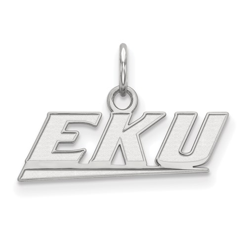 Sterling Silver Rhodium-plated LogoArt Eastern Kentucky University E-k-u Extra Small Pendant