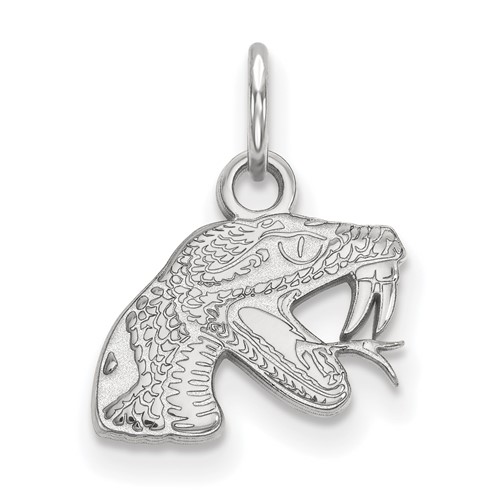 Sterling Silver Rhodium-plated LogoArt Florida a and M University Rattler Extra Small Pendant