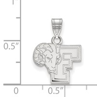 Sterling Silver Rhodium-plated LogoArt Fordham University Ram Small Pendant view 2