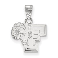 Sterling Silver Rhodium-plated LogoArt Fordham University Ram Small Pendant view 1