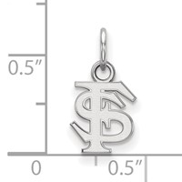 Sterling Silver Rhodium-plated LogoArt Florida State University F-s Extra Small Pendant view 2