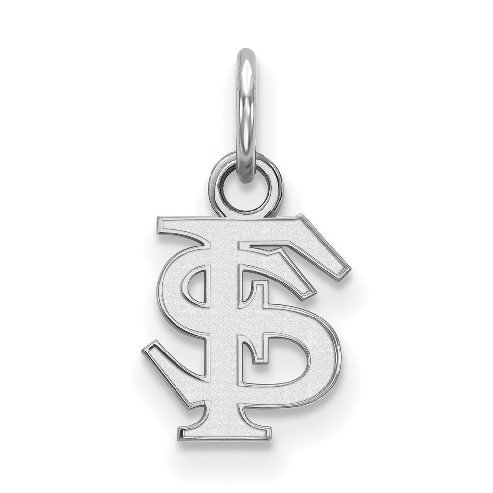 Sterling Silver Rhodium-plated LogoArt Florida State University F-s Extra Small Pendant