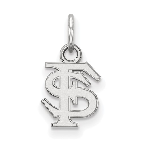 Sterling Silver Rhodium-plated LogoArt Florida State University F-s Extra Small Pendant